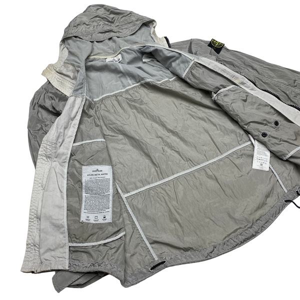 Stone Island Silver Nylon Metal Watro Shimmer Jacket