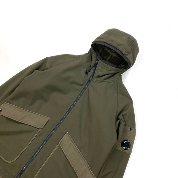 CP Company Sherling Lined Khaki Soft Shell Jacket