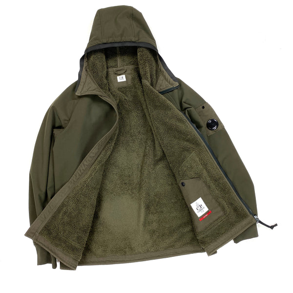 CP Company Sherling Lined Khaki Soft Shell Jacket