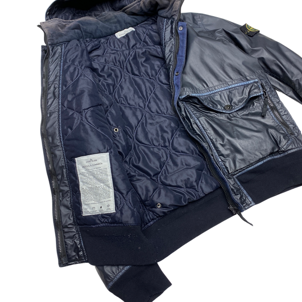 Stone Island 2015 Blue Mussola Gommata Quilted Jacket