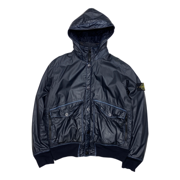 Stone Island 2015 Blue Mussola Gommata Quilted Jacket