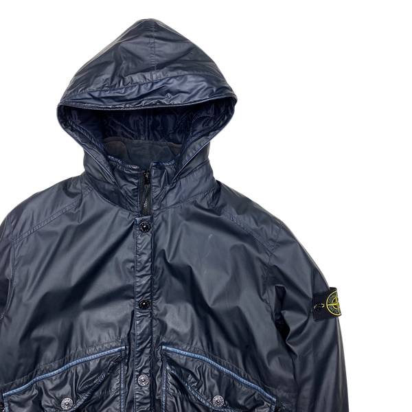 Stone Island 2015 Blue Mussola Gommata Quilted Jacket