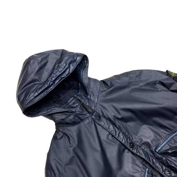 Stone Island 2015 Blue Mussola Gommata Quilted Jacket