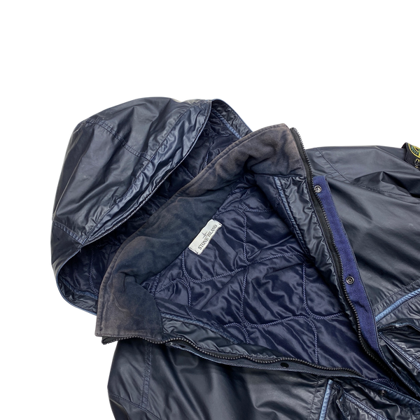 Stone Island 2015 Blue Mussola Gommata Quilted Jacket