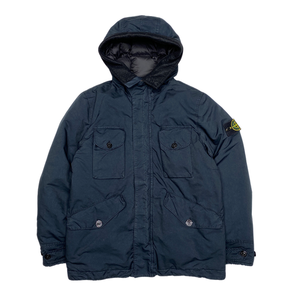 Stone Island 2021 Navy Hooded David Down- TC Shell Jacket