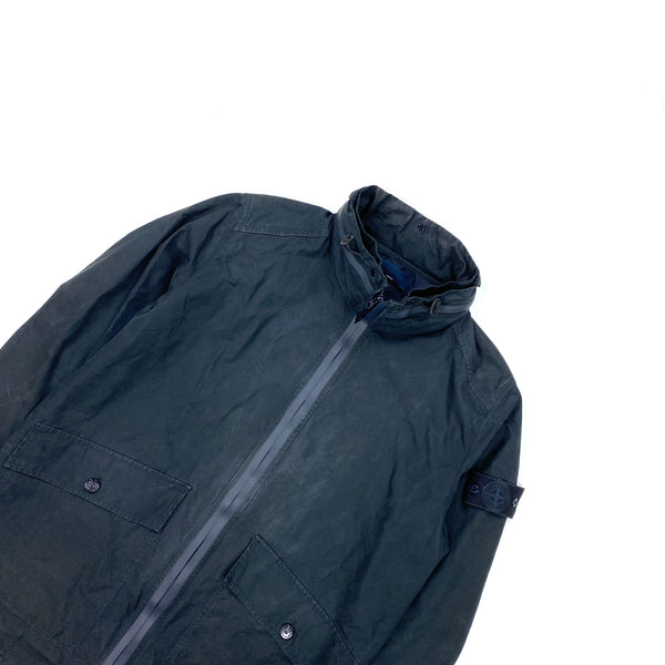 Stone Island Navy Weatherproof Cotton Ghost Jacket