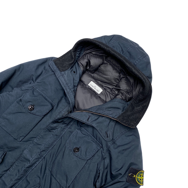 Stone Island 2021 Navy Hooded David Down- TC Shell Jacket