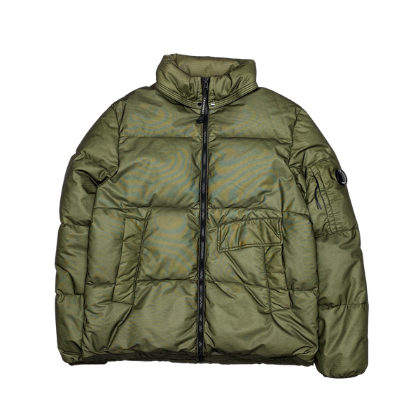 CP Company Dyed Down Bi Mesh Green Puffer Jacket