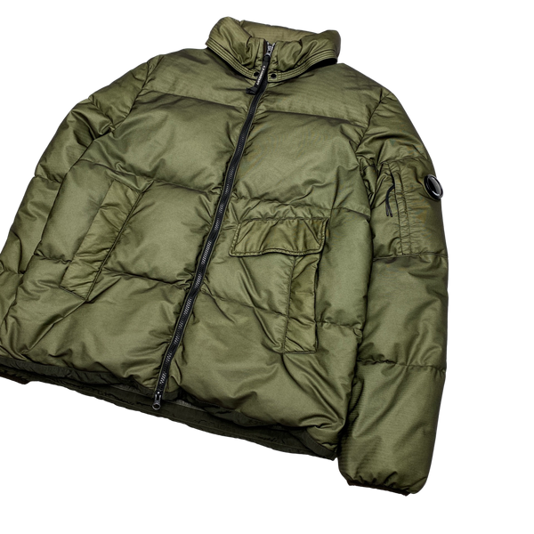 CP Company Dyed Down Bi Mesh Green Puffer Jacket