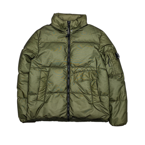 CP Company Dyed Down Bi Mesh Green Puffer Jacket