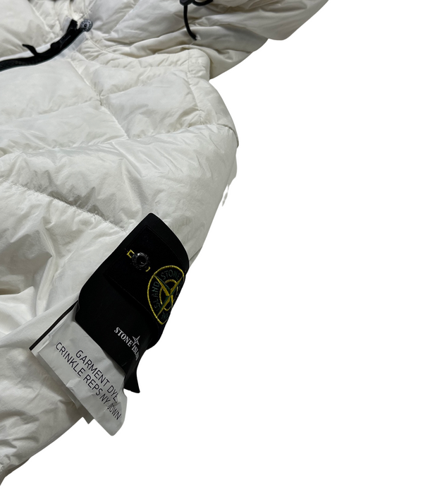 Stone Island White Garment Dyed Down Puffer - Medium