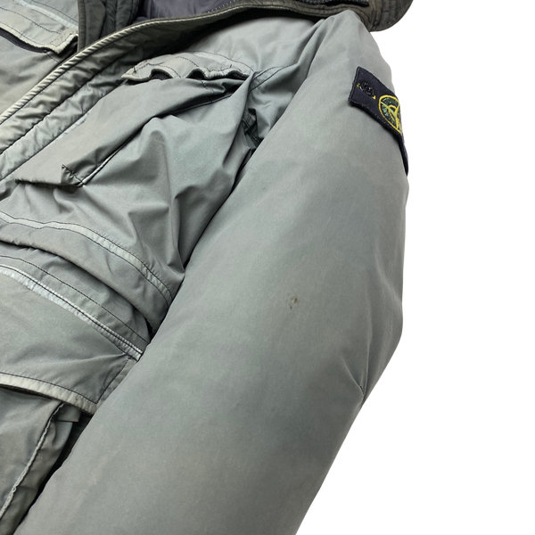 Stone Island Grey Mussola Gomatta Velour Down-TC Parka