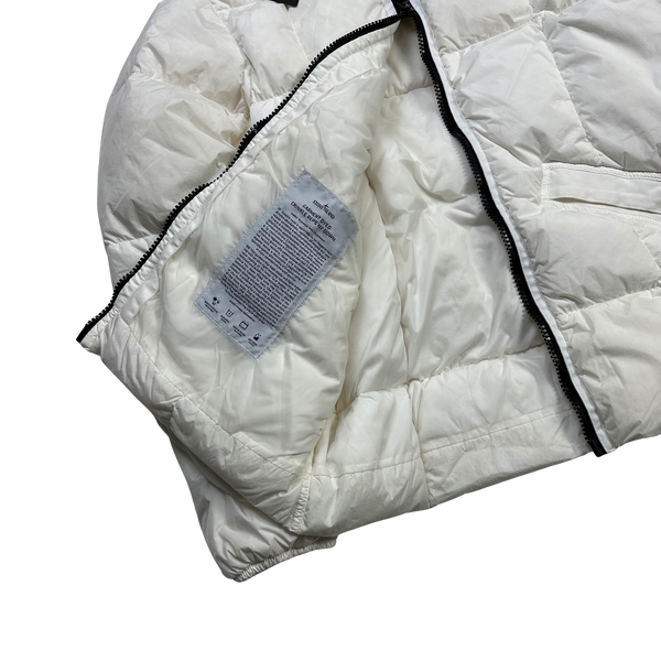 Stone Island White Garment Dyed Down Puffer - Medium