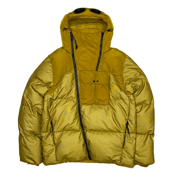 CP Company Yellow Down Shell Goggle Puffer Jacket Pullover