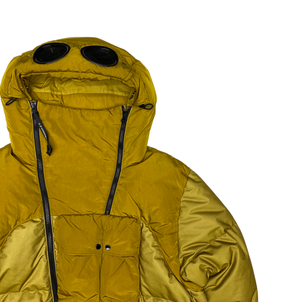 CP Company Yellow Down Shell Goggle Puffer Jacket Pullover