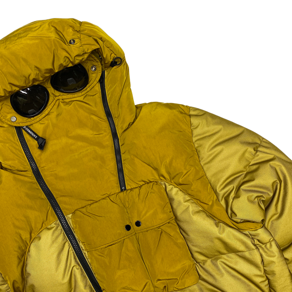 CP Company Yellow Down Shell Goggle Puffer Jacket Pullover