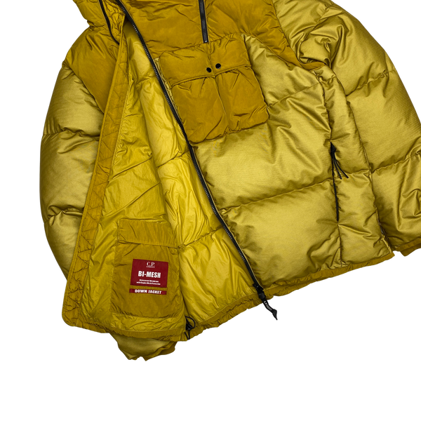 CP Company Yellow Down Shell Goggle Puffer Jacket Pullover