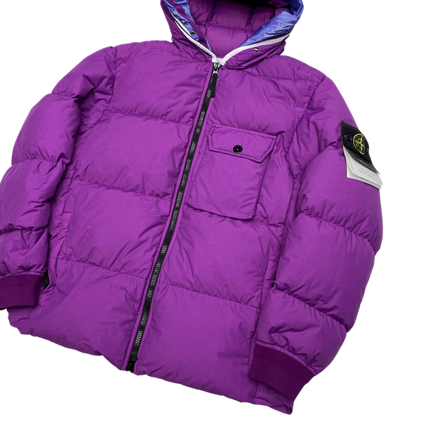 Stone island purple puffer jacket on sale