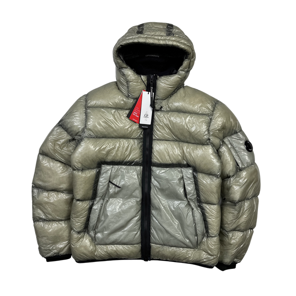 CP Company Grey D D Shell Down Filled Puffer Jacket - Large