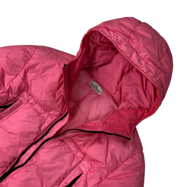 Stone Island Pink Garment Dyed Crinkle Reps Puffer Jacket