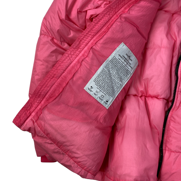 Stone Island Pink Garment Dyed Crinkle Reps Puffer Jacket