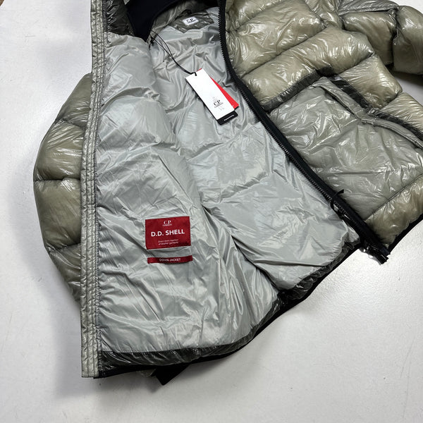 CP Company Grey D D Shell Down Filled Puffer Jacket - Large