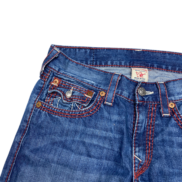 True Religion Red Stitch Straight Fit Jeans