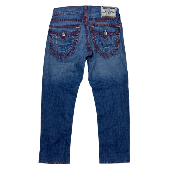 True Religion Red Stitch Straight Fit Jeans