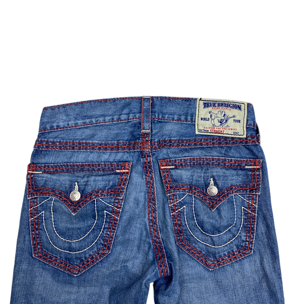 True Religion Red Stitch Straight Fit Jeans