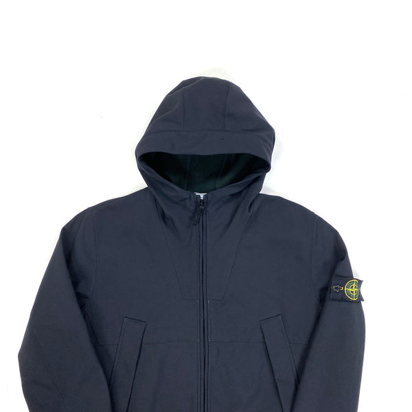 Stone Island Black Fleece Lined Hooded Soft Shell R Jacket
