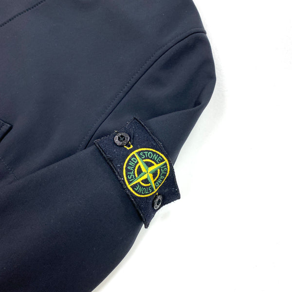 Stone Island Black Fleece Lined Hooded Soft Shell R Jacket