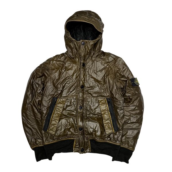 Stone Island Khaki Mussola Gommata Padded Jacket