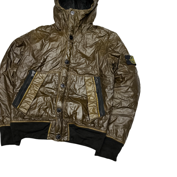 Stone Island Khaki Mussola Gommata Padded Jacket