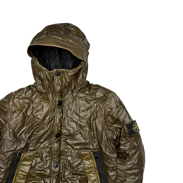 Stone Island Khaki Mussola Gommata Padded Jacket