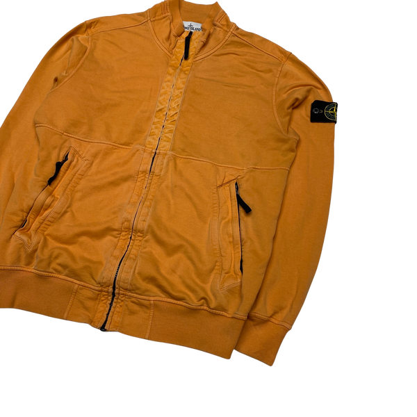 Stone Island Orange Zipped Cotton Track Top
