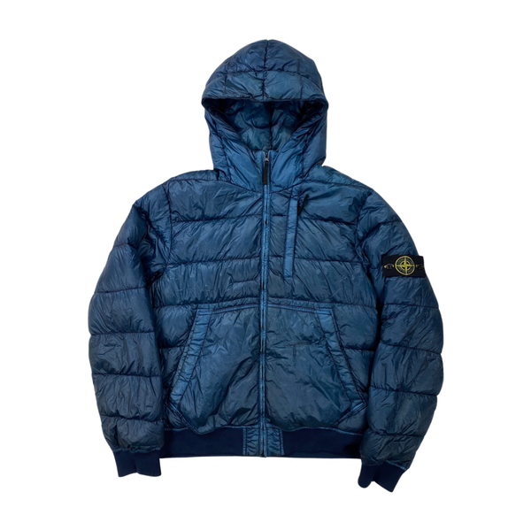 Stone Island Blue Garment Dyed Down Puffer Jacket