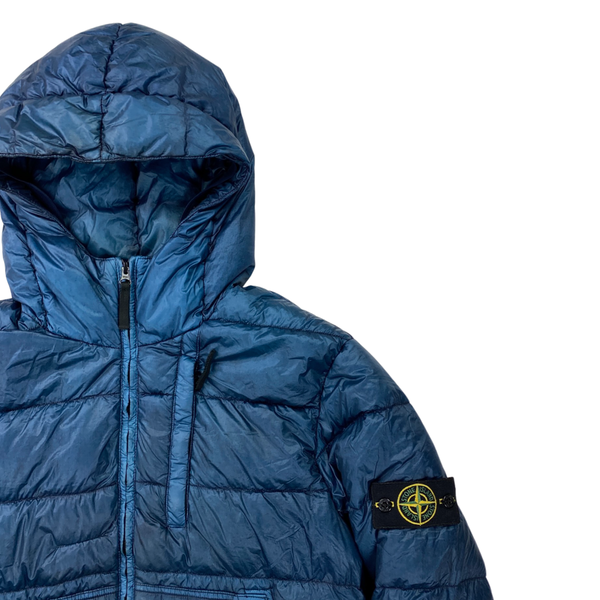 Stone Island Blue Garment Dyed Down Puffer Jacket