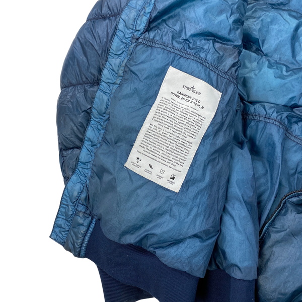 Stone Island Blue Garment Dyed Down Puffer Jacket