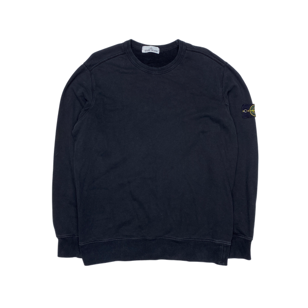 Stone Island 2017 Black Cotton Crewneck Sweatshirt