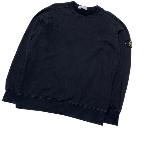 Stone Island 2017 Black Cotton Crewneck Sweatshirt