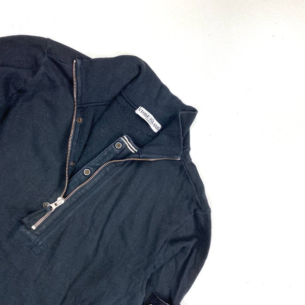 Stone Island Black Quarter Zipped Pullover Jumper