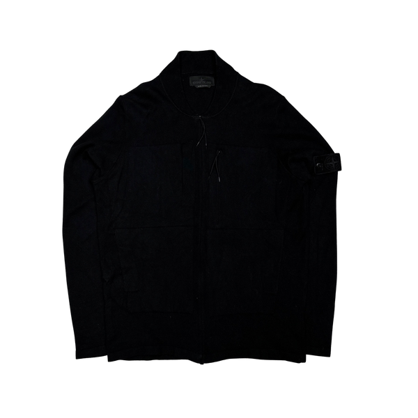 Stone Island 2018 Black Ghost Wool Zipped Jumper