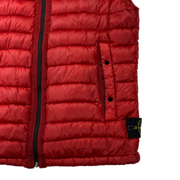 Stone Island Red Garment Dyed Down Filled Vest