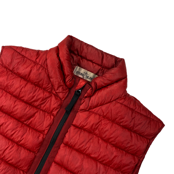 Stone Island Red Garment Dyed Down Filled Vest