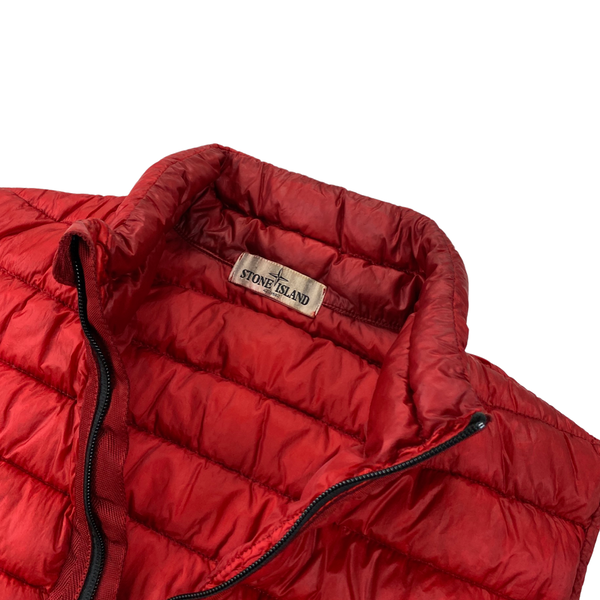 Stone Island Red Garment Dyed Down Filled Vest