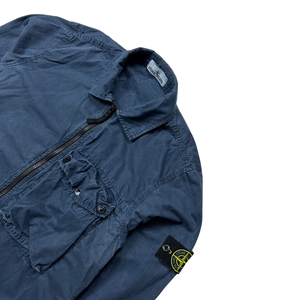 Stone Island 2021 Blue Cotton Overshirt - Medium