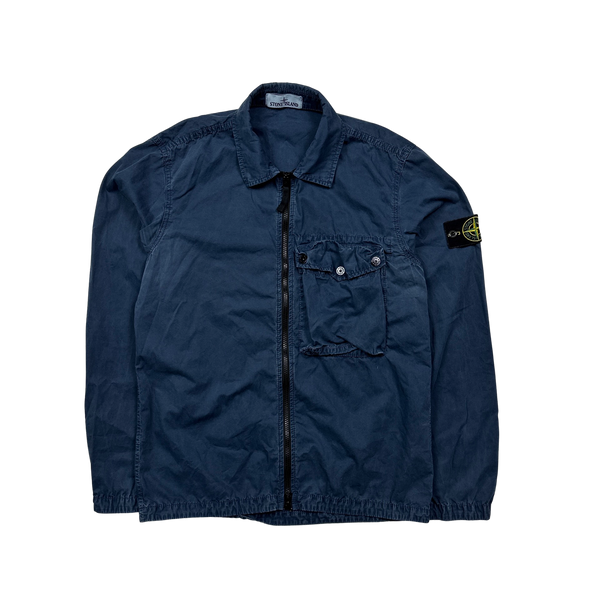 Stone Island 2021 Blue Cotton Overshirt - Medium
