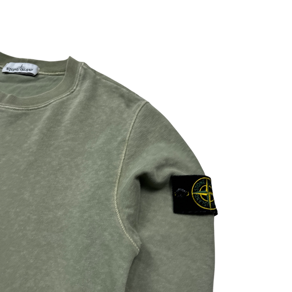 Stone Island Pastel Green Cotton Crewneck Sweatshirt - Small