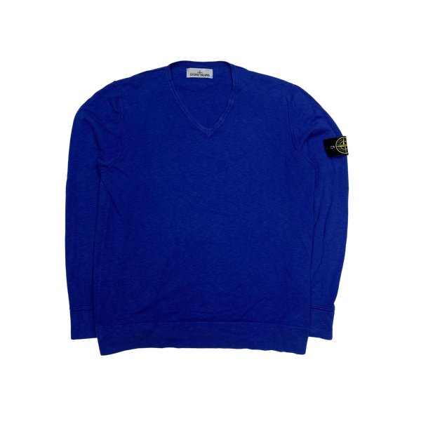 Stone Island 2015 Blue V Neck Jumper