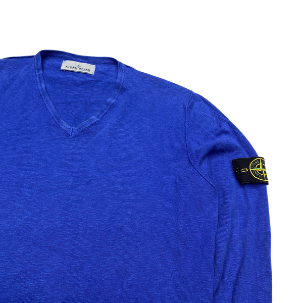 Stone Island 2015 Blue V Neck Jumper